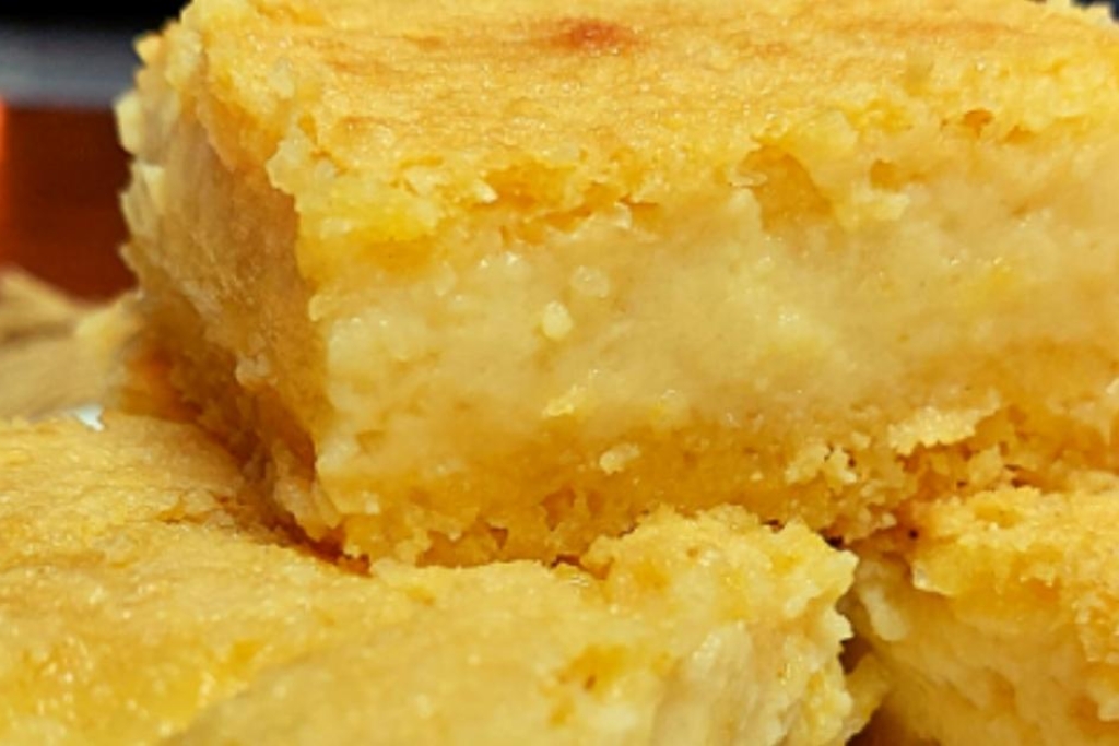 Bolo de milho com queijo igual da fazenda, cremosinho e com sabor incomparável