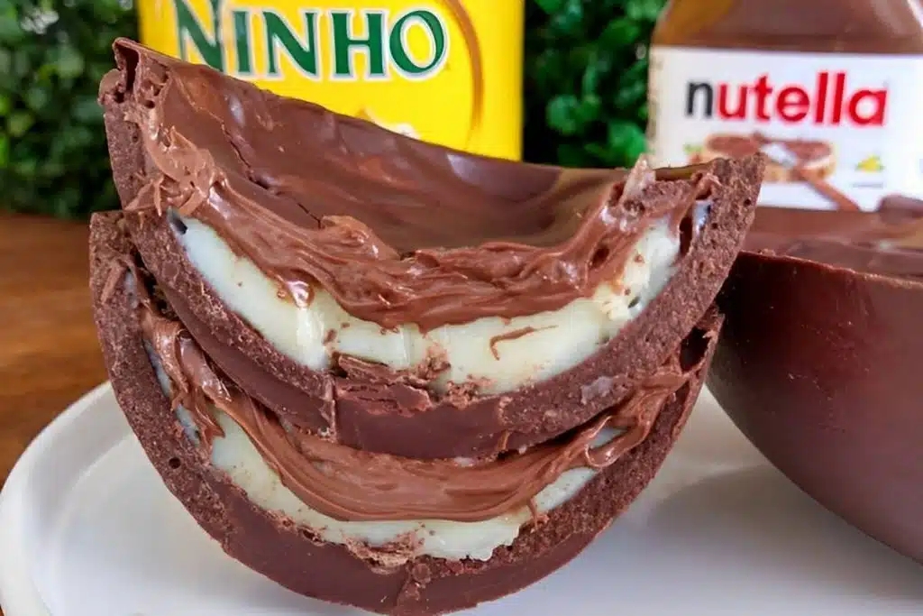 Ovo trufado de leite ninho com nutella, perfeito para fazer para a família ou para vender