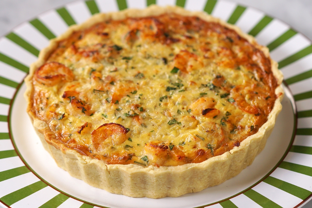 Quiche de camarão delicioso que aprendi com minha madrinha